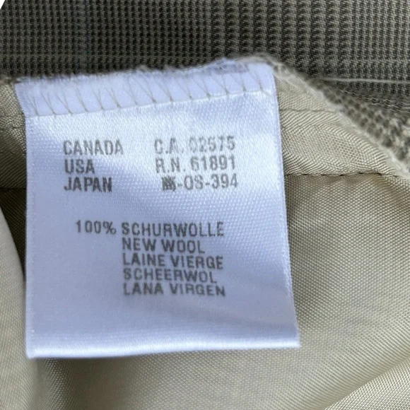 Escada Womens Wool Pants Sz 14 Pleated Tapered Leg Plaid Print Preppy Academia